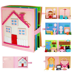 Livres silencieux Montessori pour les tout-petits, livre d'activités douces, livre en tissu feutré, jouet de voyage sensoriel avec activités d'apprentissage