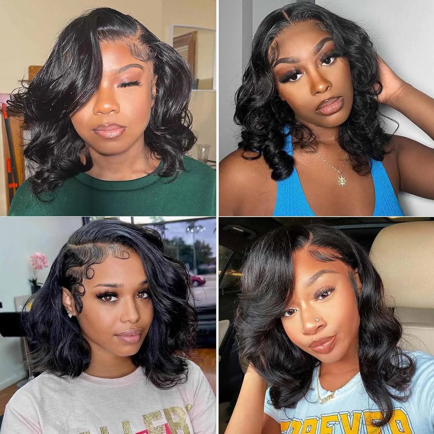 250% perruque de cheveux humains brésiliens vague lâche courte Bob perruque vague de corps 13X4 HD dentelle frontale perruque perruques de cheveux humains pour les femmes noires