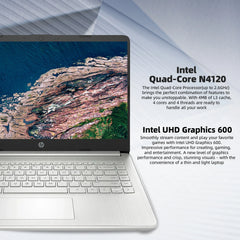 Ordinateur portable professionnel HP 14", Intel Celeron N4120, 16 Go de RAM, 384 Go de stockage (128 Go d'eMMC + 256 Go de carte SD), 1 an Office 365