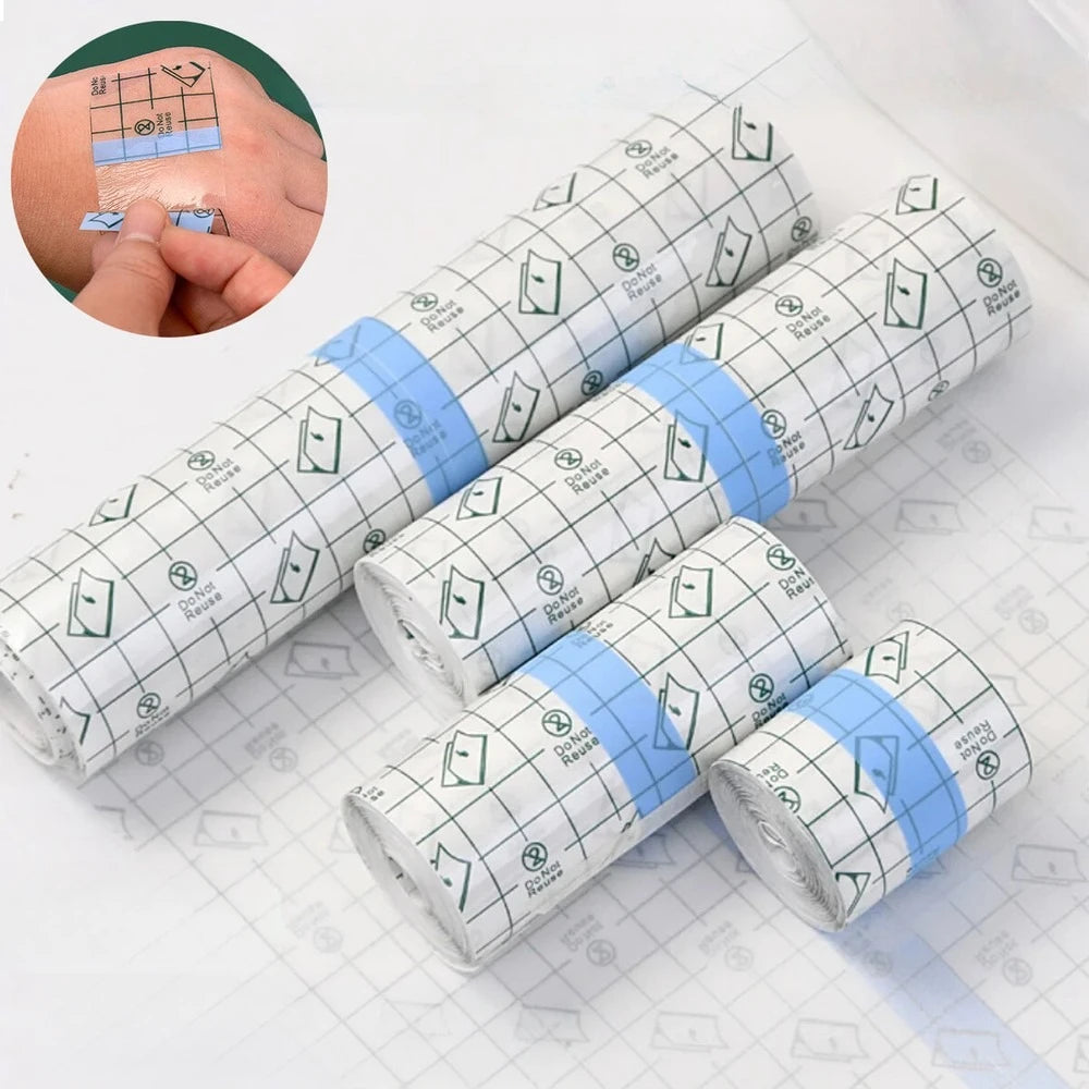 Waterproof PU film, adhesive bandage for aftercare, skin protection, healing, tattoo repair.