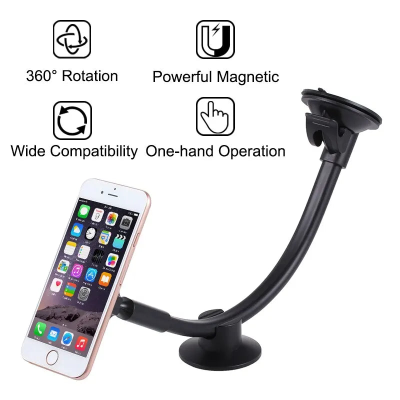 Support de téléphone magnétique universel pour voiture, bras long, pare-brise, tableau Prada, support de voiture magnétique, support S6 pour téléphone portable, support pour iPhone support portable pour voiture