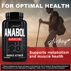 Supplément Anabol Hardcore - Aide à construire les muscles maigres, fermes et de haute qualité, favorise la croissance musculaire - 120 gélules