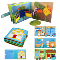 Montessori toy for toddlers, busy book, quiet book, pretend play, early educational activity book with life skills cognition