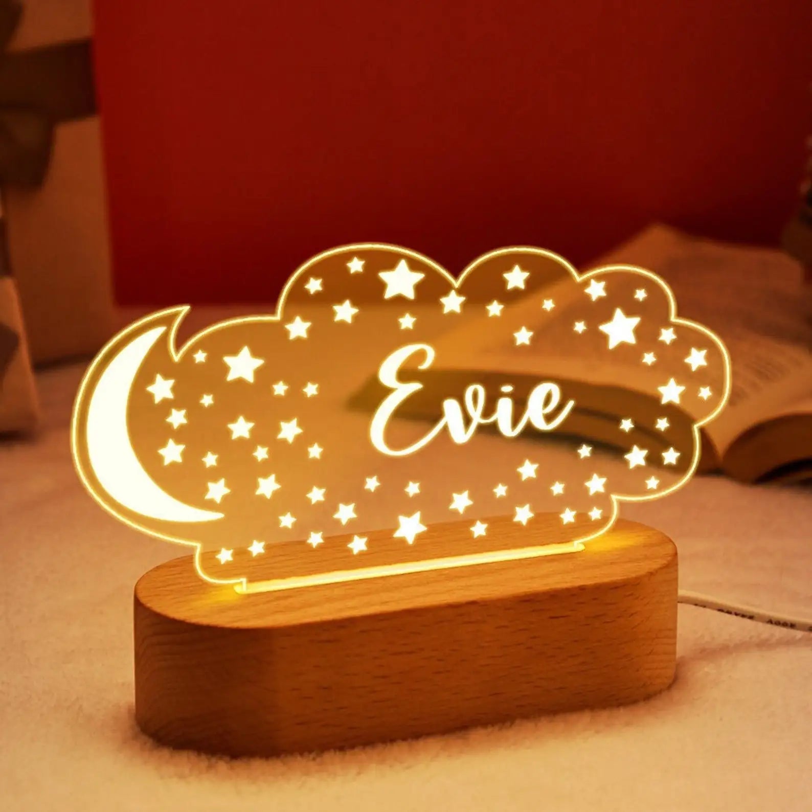 Bébé enfants USB veilleuse personnalisé enfants nom lampe personnalisé pépinière nouveau-né chambre décoration de la maison anniversaire Souvenir cadeau