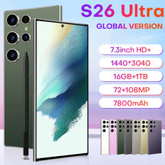 S26 Ultra Tablet PC, 7.3-inch, HD, Global Edition, Dual Original Smart Card, 8000mAh Battery, Face Tab, 2025 Trend