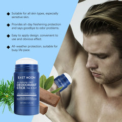 East Moon – bâton déodorant en bois de santal pour hommes, Anti-transpiration, garde le séchage, parfum durable, élimine les odeurs des aisselles, bâtons rafraîchissants
