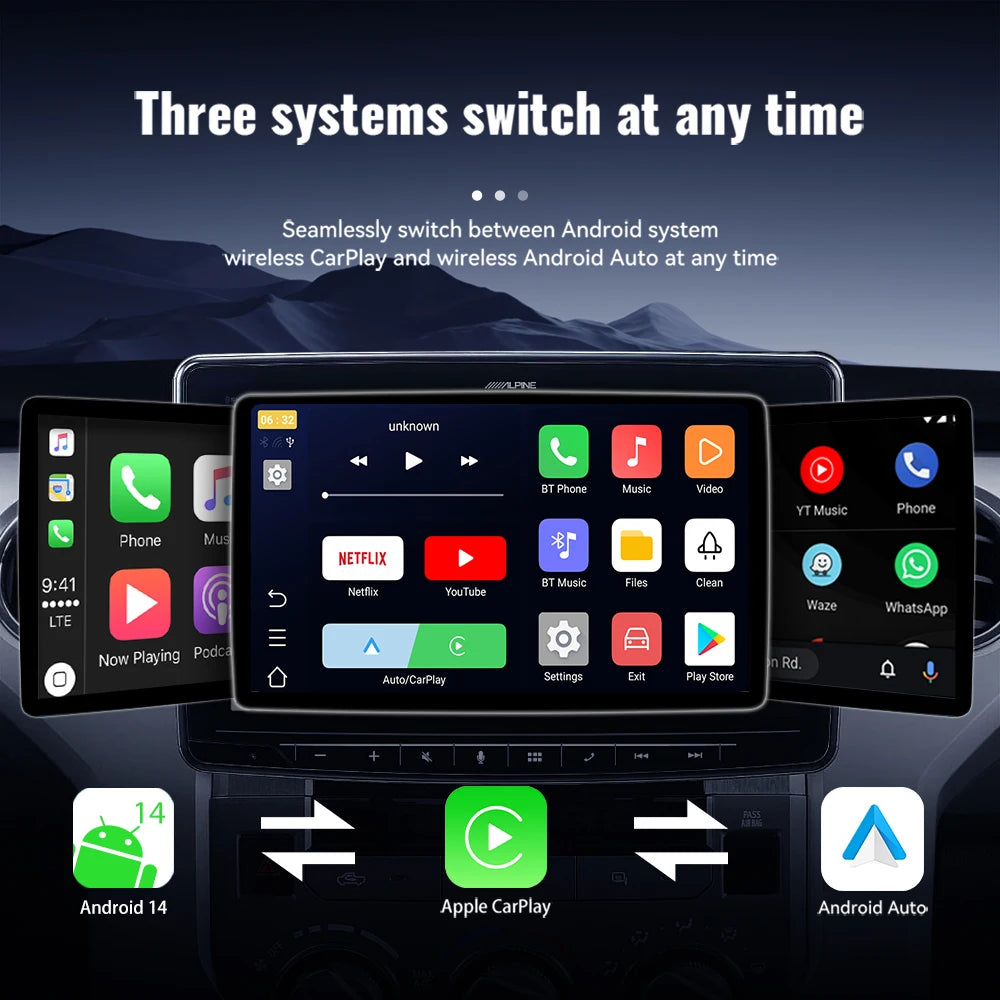 2025 New Android 14 CarPlay Ai Box 4G + 64G Wired to Wireless 3-in-1 Smart Dongle Plug and Play for YouTube Nexflit Wifi Mini Box