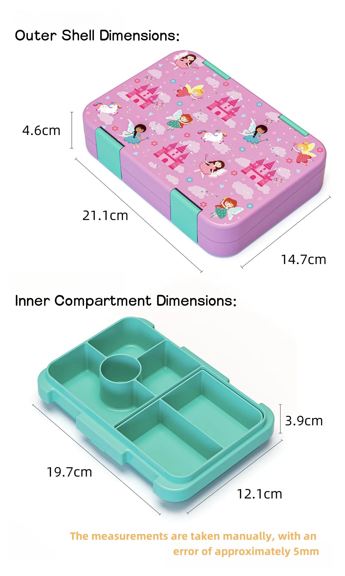 Boîte à lunch Bento pour enfants avec 4/6 compartiments, récipient alimentaire sans BPA, passe au micro-ondes et au lave-vaisselle pour les repas, l'école