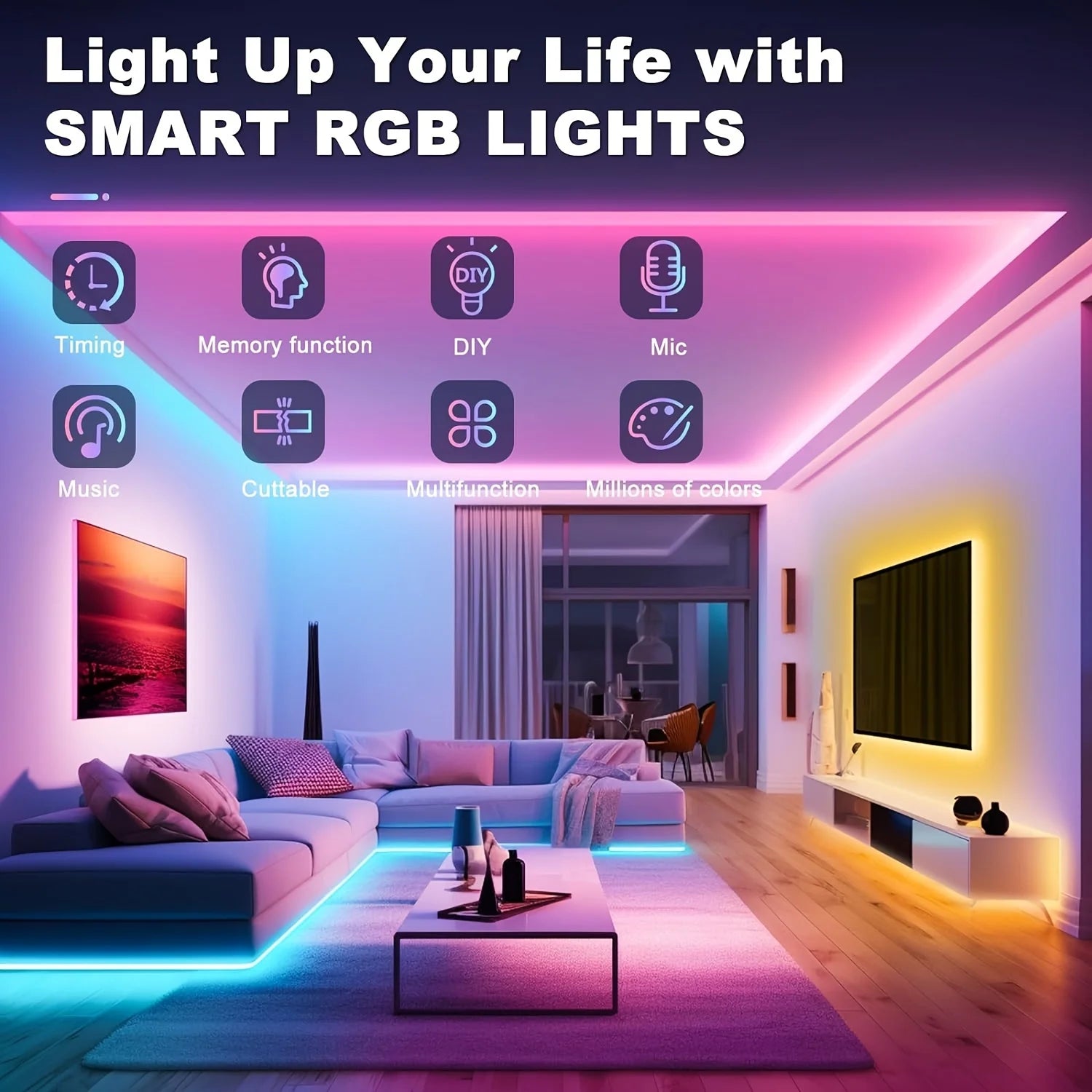 Bande lumineuse LED USB pour la décoration de la chambre, rétroéclairage TV, lampe, ruban à diode, Bluetooth, contrôle d'application, proxy document, RVB 5050, 1-40m