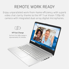 HP plus récent ordinateur portable professionnel 14 pouces, Intel Celeron N4120, jusqu'à 16 Go de RAM, 384 Go de stockage (128 Go d'eMMC + 256 Go Micro SD), 1 Anus Office 365, Argent