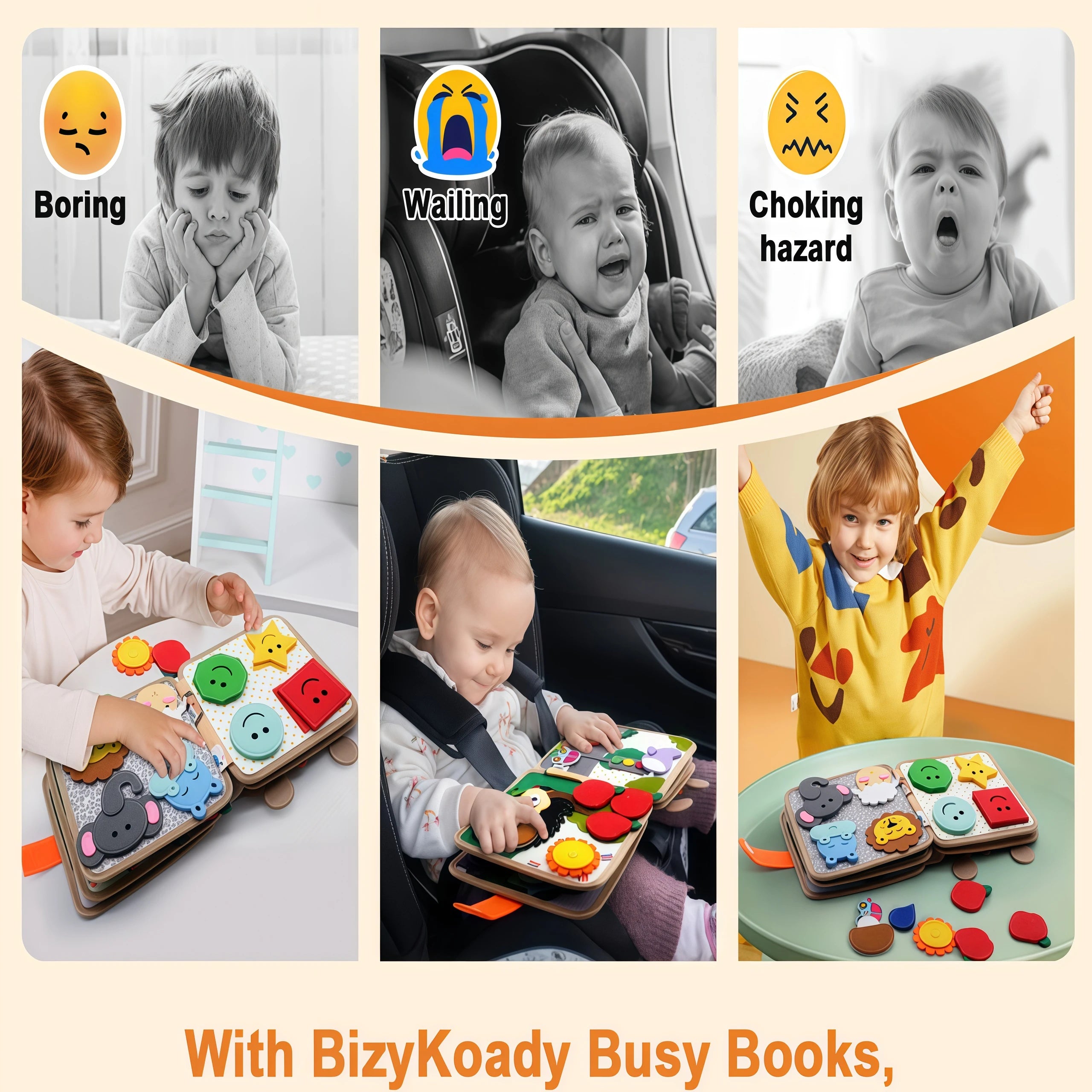 Livres silencieux Montessori pour les tout-petits, livre d'activités douces, livre en tissu feutré, jouet de voyage sensoriel avec activités d'apprentissage