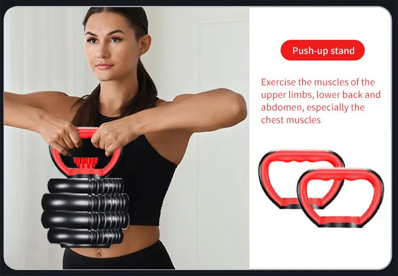 Ensemble d'haltères à poids réglable 4 en 1 22 lb – Équipement de gymnastique domestique multifonction pour hommes et femmes – Haltère convertible, Kettlebell