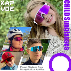 Kapvoe lunettes de soleil photochromiques pour enfants Protection UV400 lunettes de cyclisme de Sport enfants garçons filles lunettes de vélo de mode lunettes de vélo
