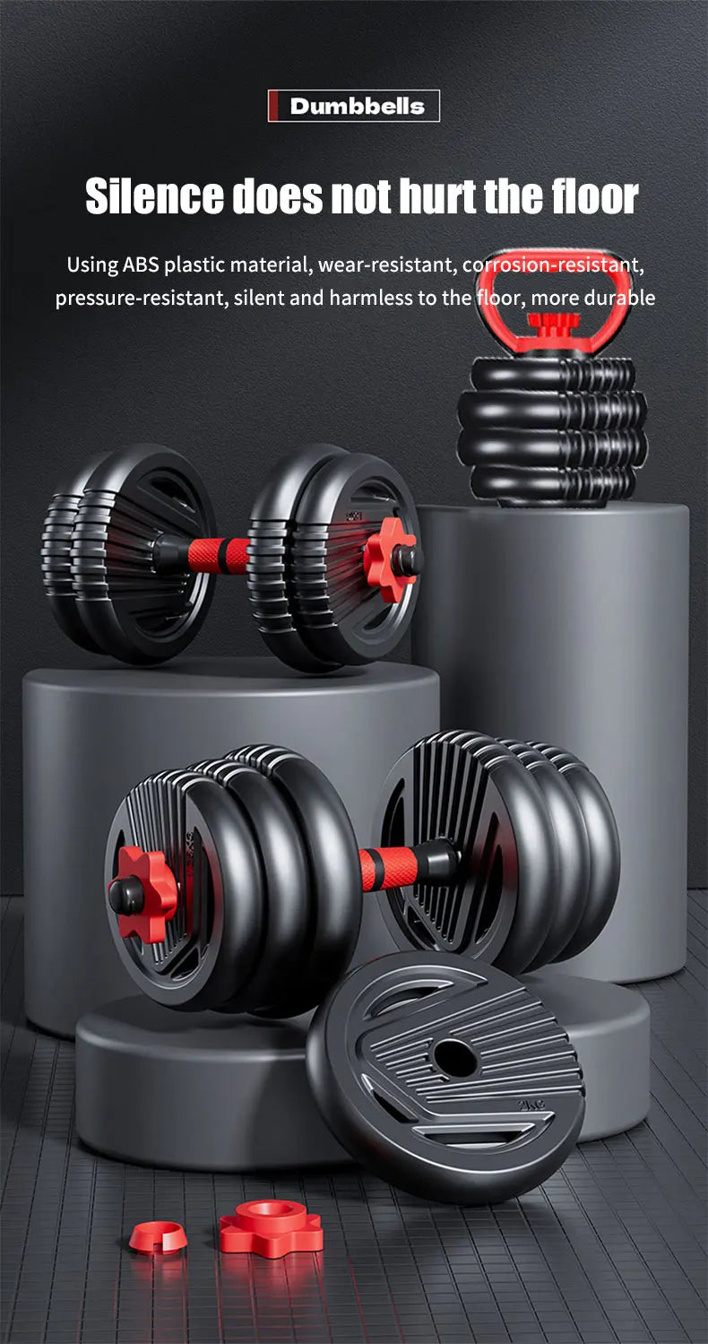 Ensemble d'haltères à poids réglable 4 en 1 22 lb – Équipement de gymnastique domestique multifonction pour hommes et femmes – Haltère convertible, Kettlebell