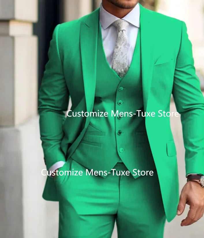 Zones Me-Costume Slim Fit pour Homme, Tenues de Mariage Formelles, Gris, Veste 3 Pièces, Pantalon avec GlabtMade, 2024