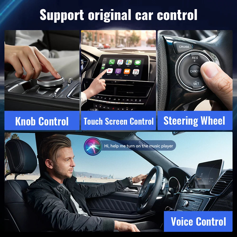 2025 New Android 14 CarPlay Ai Box 4G + 64G Wired to Wireless 3-in-1 Smart Dongle Plug and Play for YouTube Nexflit Wifi Mini Box
