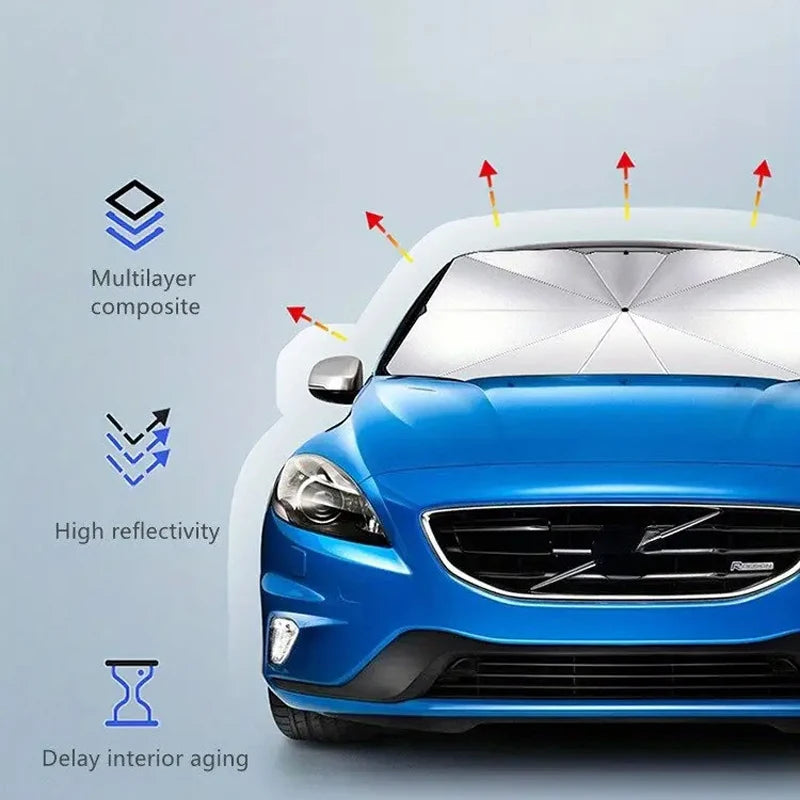 Foldable Sunshade for Car Windshield, Anti-Ultraviolet, for Car Front Window (Heat Protection)