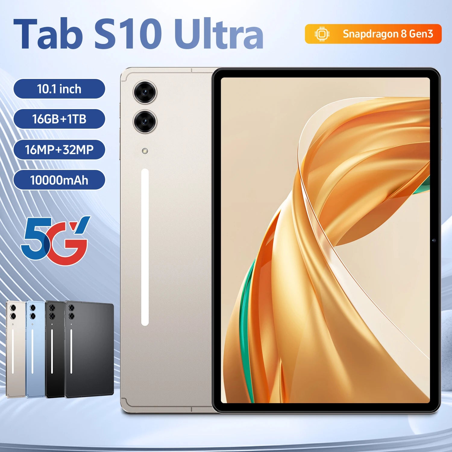 Original Samsung Galaxy Tab S10 Ultra 2025, 10.1-inch High Definition, Android 15, 16GB + 1TB, 10000mAh, Dual 5G