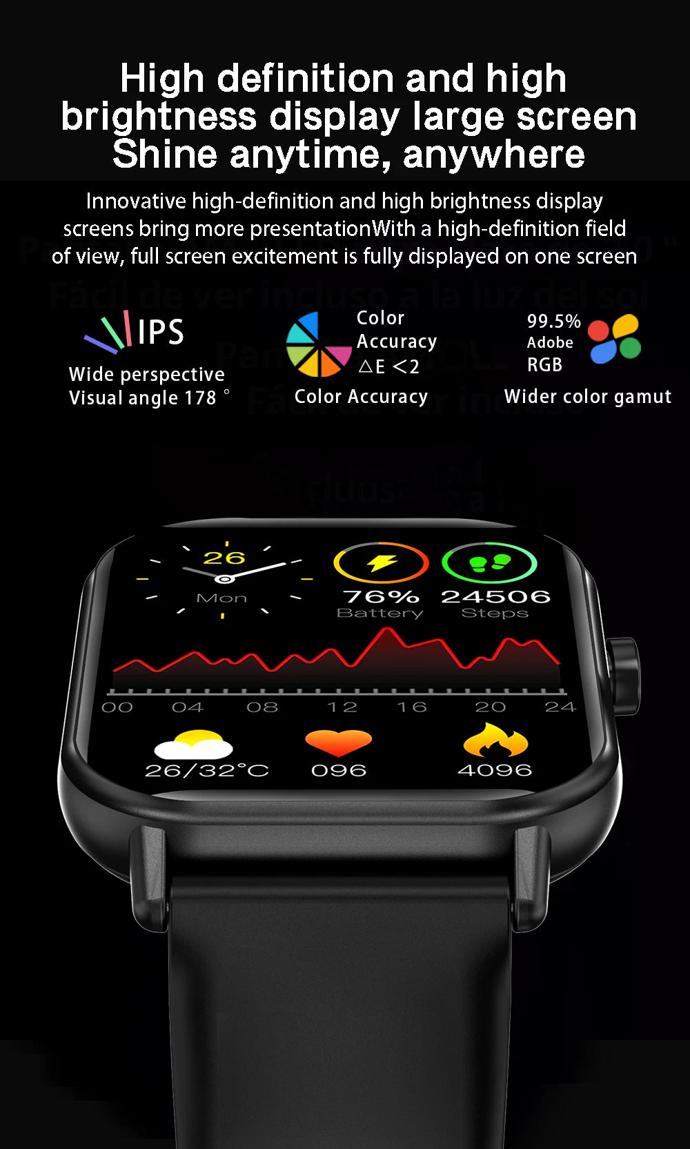 Montre de Sport pour enfants, écran HD, montre intelligente avec bracelet en Silicone, montre-bracelet électronique étanche, cadeau pour garçons et filles