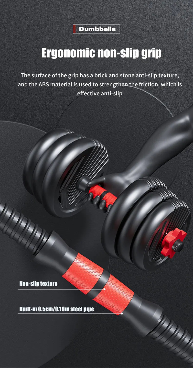 Ensemble d'haltères à poids réglable 4 en 1 22 lb – Équipement de gymnastique domestique multifonction pour hommes et femmes – Haltère convertible, Kettlebell