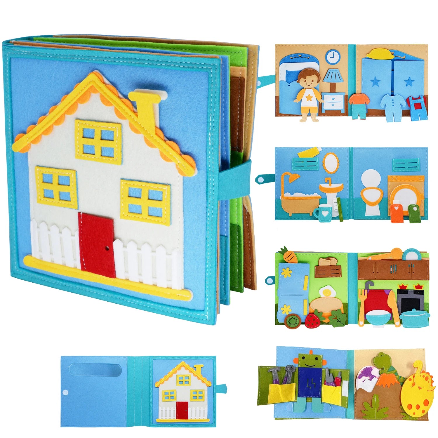 Montessori toy for toddlers, busy book, quiet book, pretend play, early educational activity book with life skills cognition