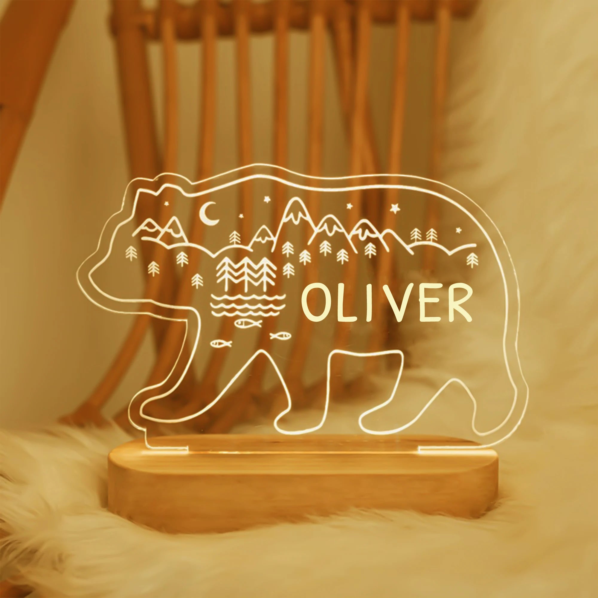 Bébé enfants USB veilleuse personnalisé enfants nom lampe personnalisé pépinière nouveau-né chambre décoration de la maison anniversaire Souvenir cadeau