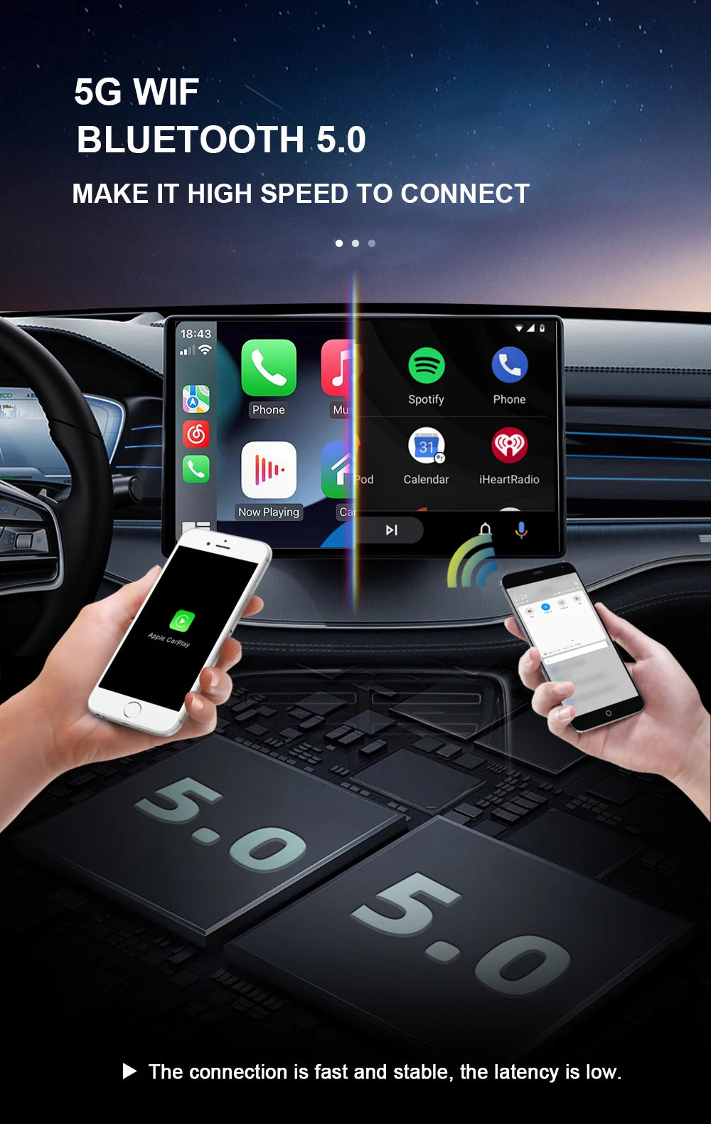 2025 New Android 14 CarPlay Ai Box 4G + 64G Wired to Wireless 3-in-1 Smart Dongle Plug and Play for YouTube Nexflit Wifi Mini Box