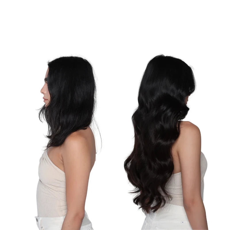 Pince à cheveux humains droite dans les Extensions de cheveux 100% non transformés pleine tête cheveux vierges brésiliens couleur noire naturelle 8 pièces avec 120G