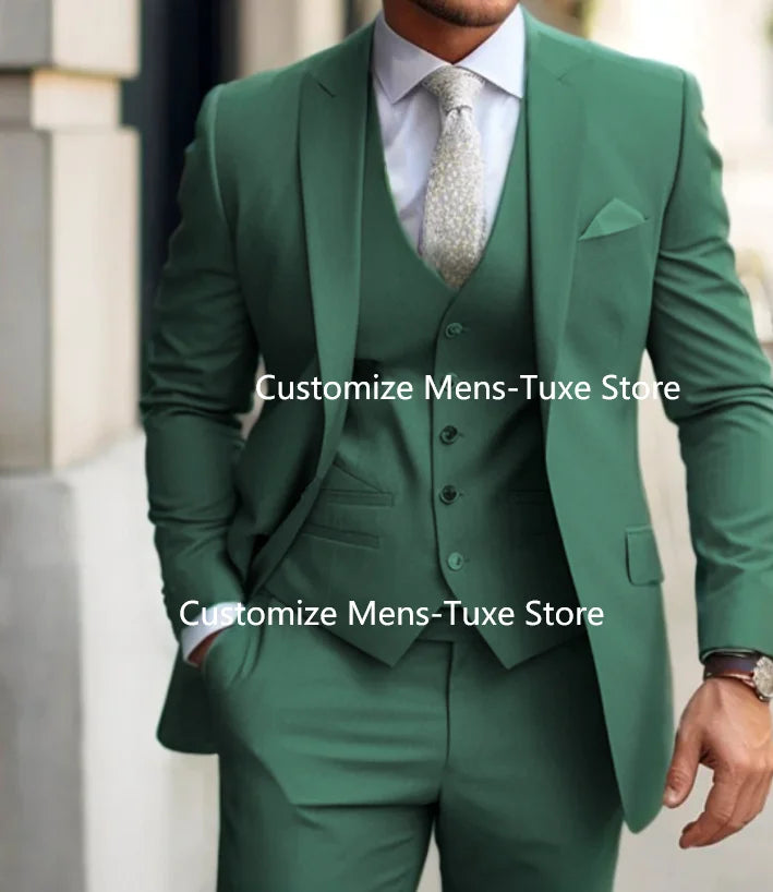 Zones Me-Costume Slim Fit pour Homme, Tenues de Mariage Formelles, Gris, Veste 3 Pièces, Pantalon avec GlabtMade, 2024