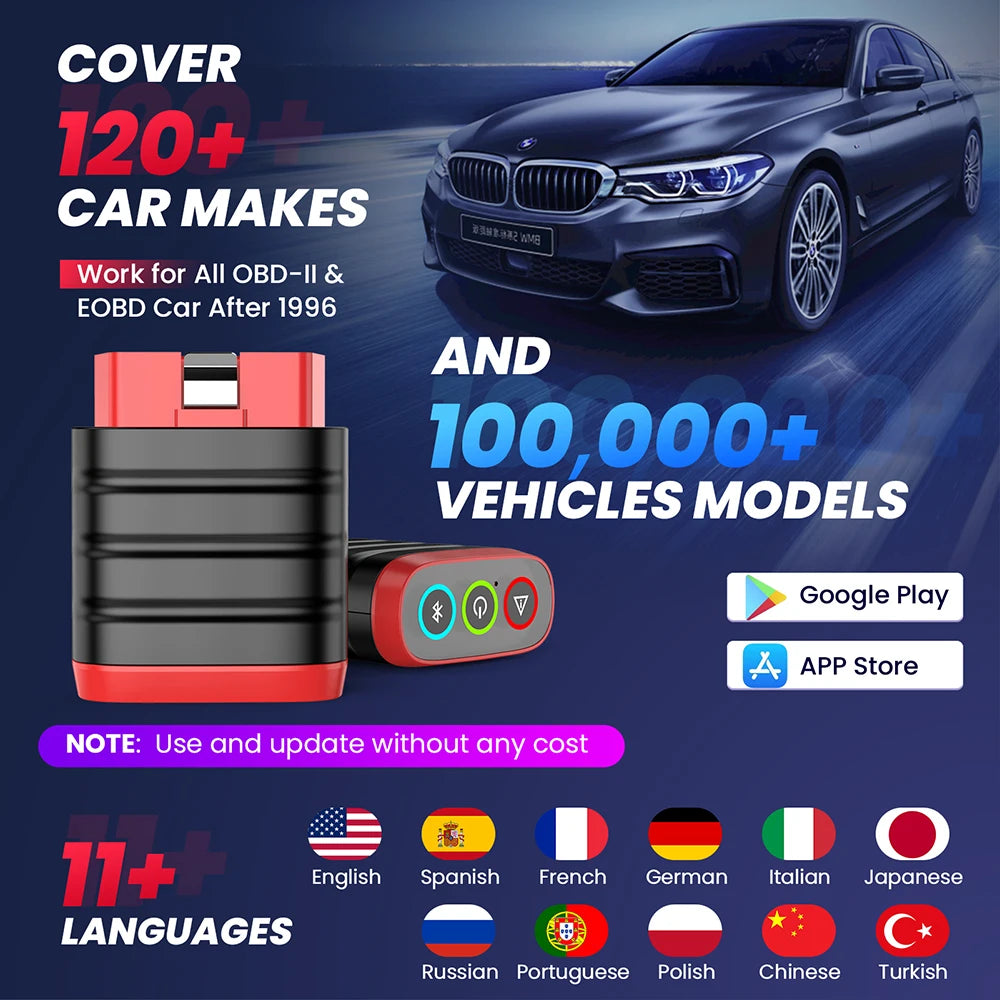 THINKCAR ThinkDiag Mini Scanner automobile OBD2, outils de Diagnostic de voiture, lecteur de Code OBD, diagnostic de tous les systèmes, mise à jour gratuite à vie