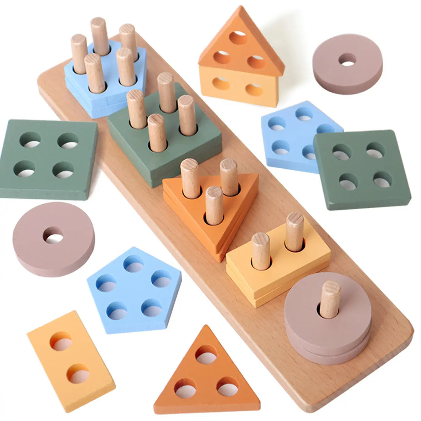 Jouets Montessori pour garçons et filles de 3 à 6 ans, jouets de tri et d'empilage en bois pour bébés et tout-petits