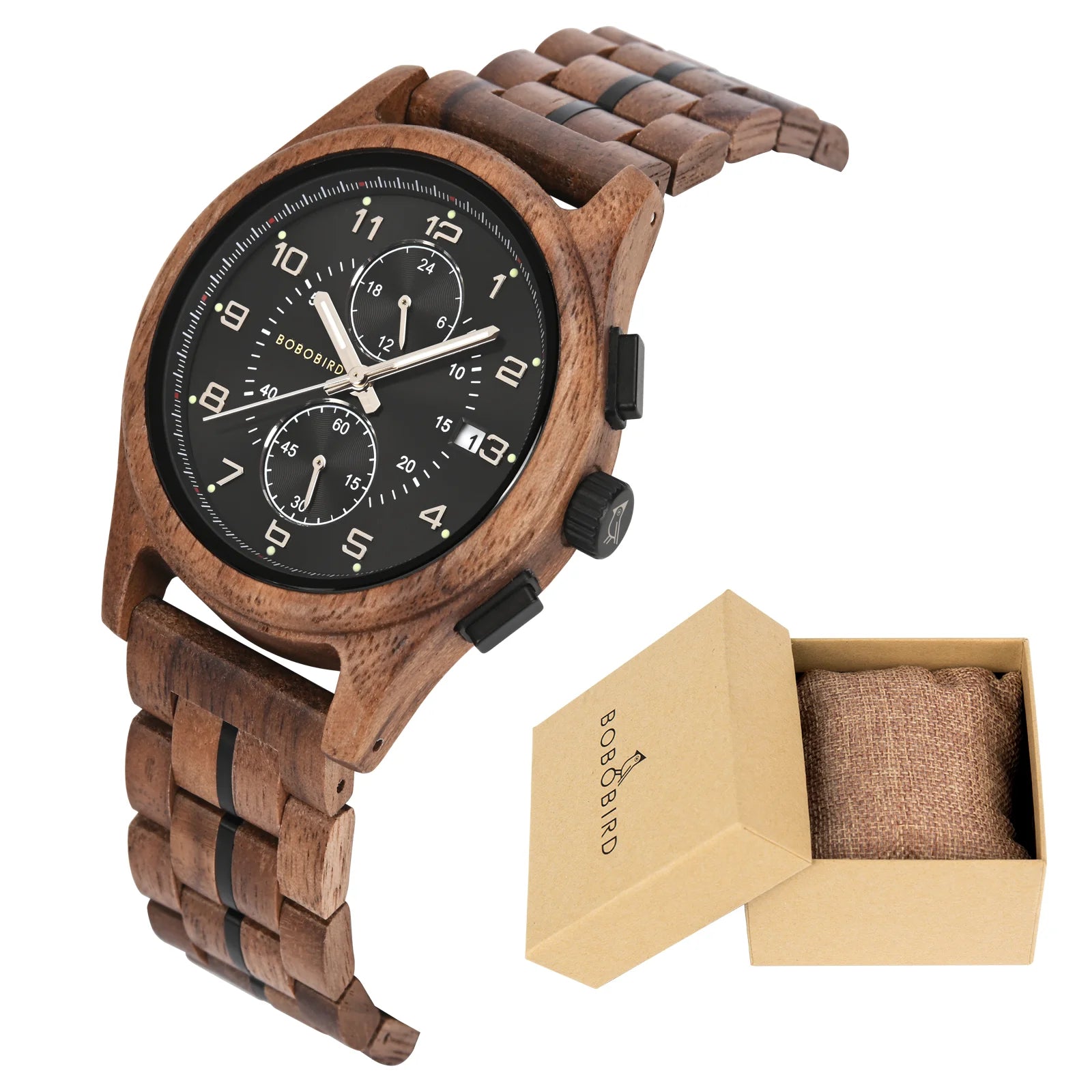BOBO BIRD montre montre-bracelet en bois homme fabriqué à la main Vintage nouvelle montre à Quartz en bois avec montre en bois naturel élégante Unique personnalisé