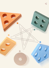 Jouets Montessori pour garçons et filles de 3 à 6 ans, jouets de tri et d'empilage en bois pour bébés et tout-petits
