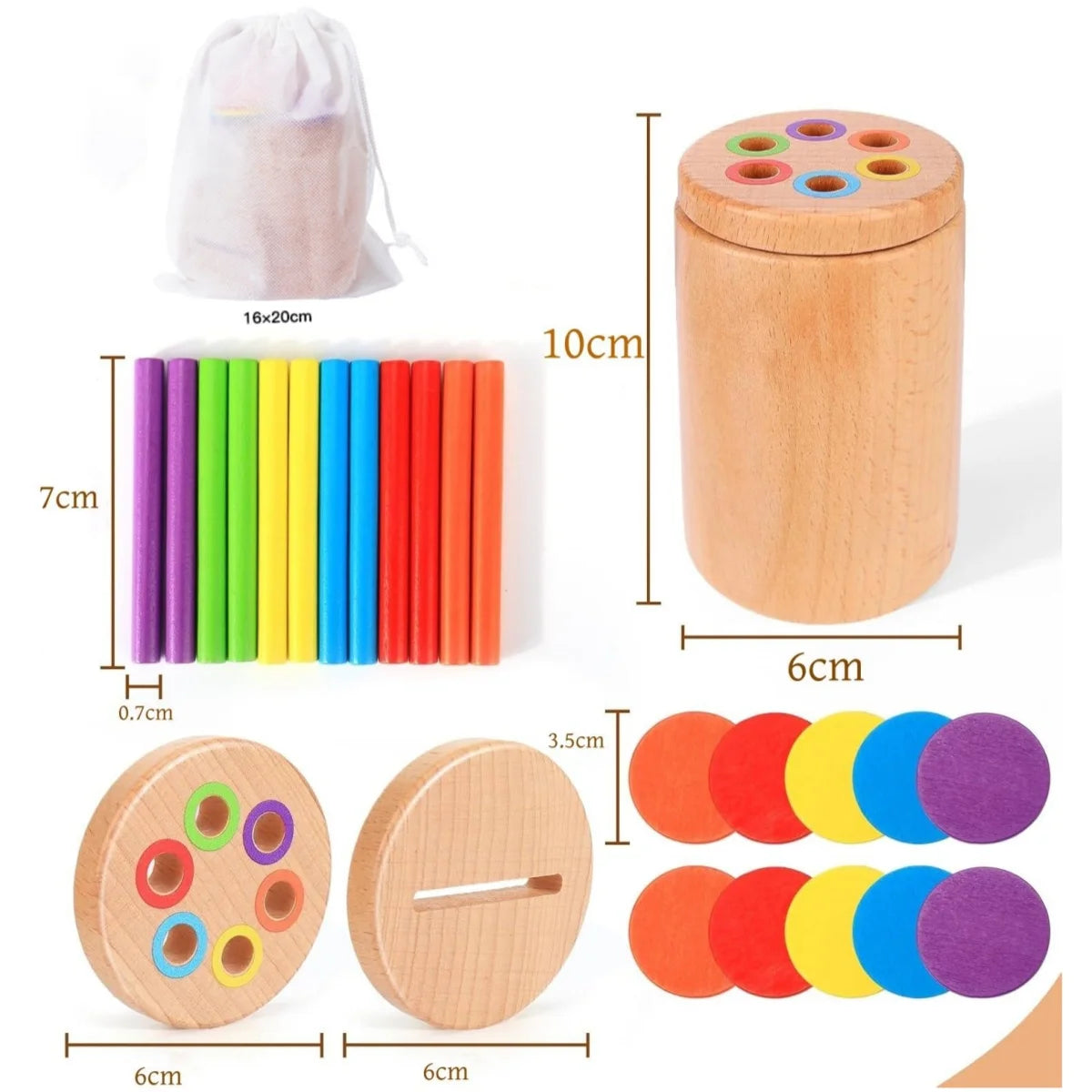 Jouets Montessori pour tout-petits en bois 3 en 1, tasse de tri de couleurs, jouet éducatif précoce, forme assortie, jouet à motricité Fine, Puzzle, cadeaux