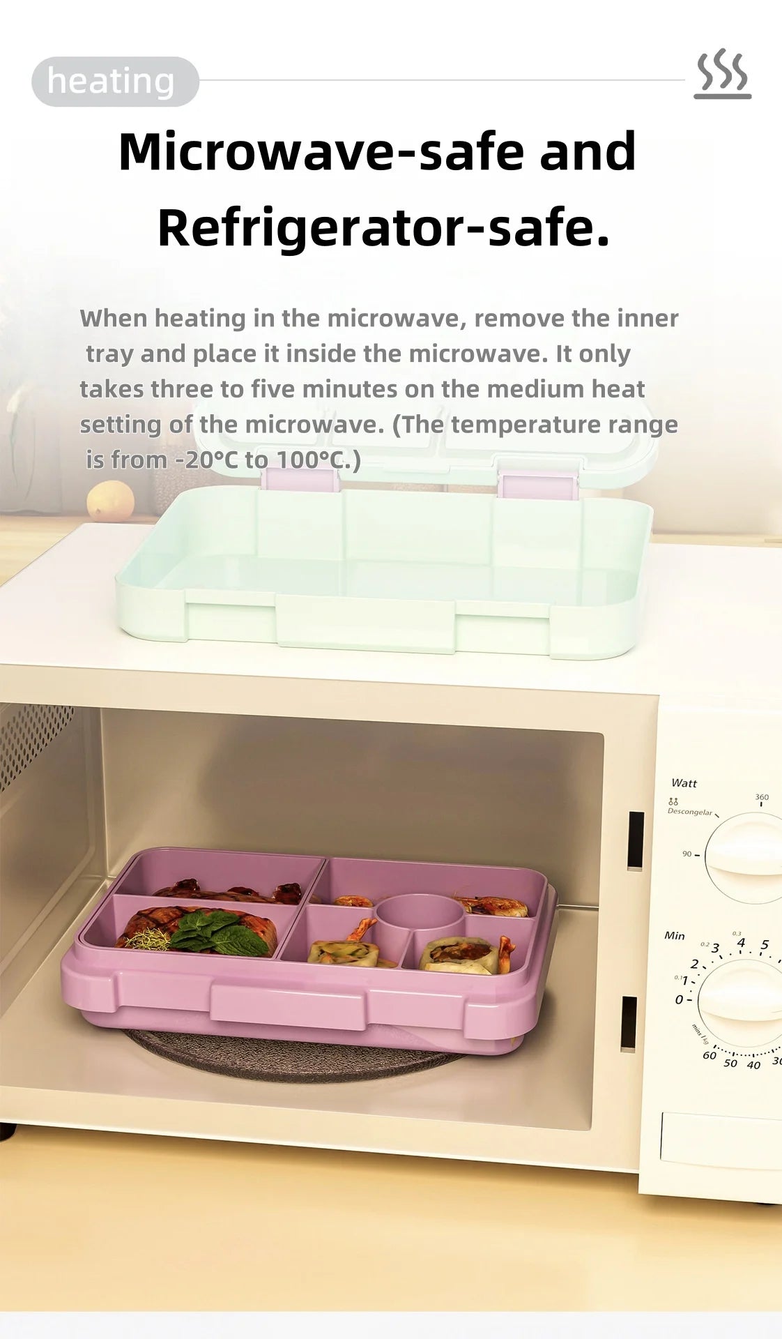 Boîte à lunch Bento pour enfants avec 4/6 compartiments, récipient alimentaire sans BPA, passe au micro-ondes et au lave-vaisselle pour les repas, l'école