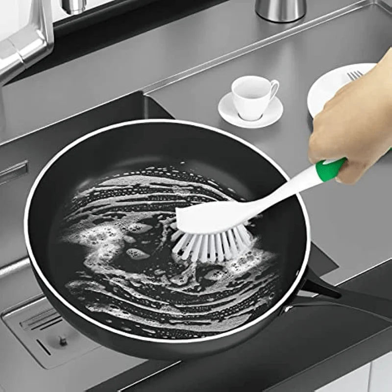 Brosse à vaisselle avec poignée, 1 pièce, brosses à récurer de cuisine pour nettoyer l'épurateur de vaisselle avec poils rigides pour évier, casseroles