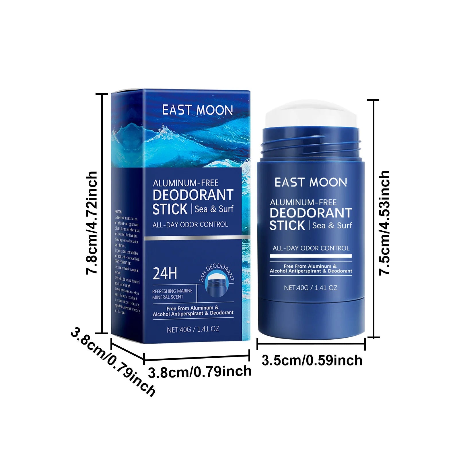 East Moon – bâton déodorant en bois de santal pour hommes, Anti-transpiration, garde le séchage, parfum durable, élimine les odeurs des aisselles, bâtons rafraîchissants