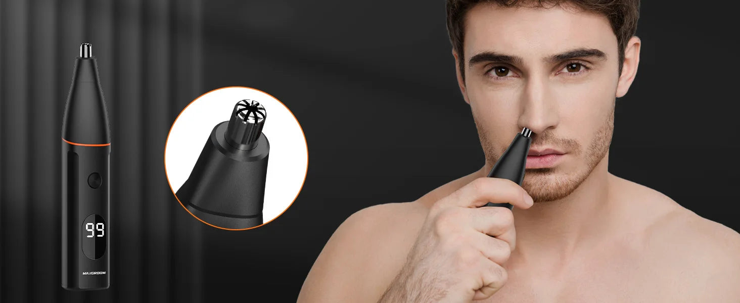 Prevention Words - Men's Body Hair Trimmer Kit, Pubic Hair Shaver, Antarctic Beard Trimmer, Electric Groin Shaver, IPX6 Waterproof, OM, 4 in 1
