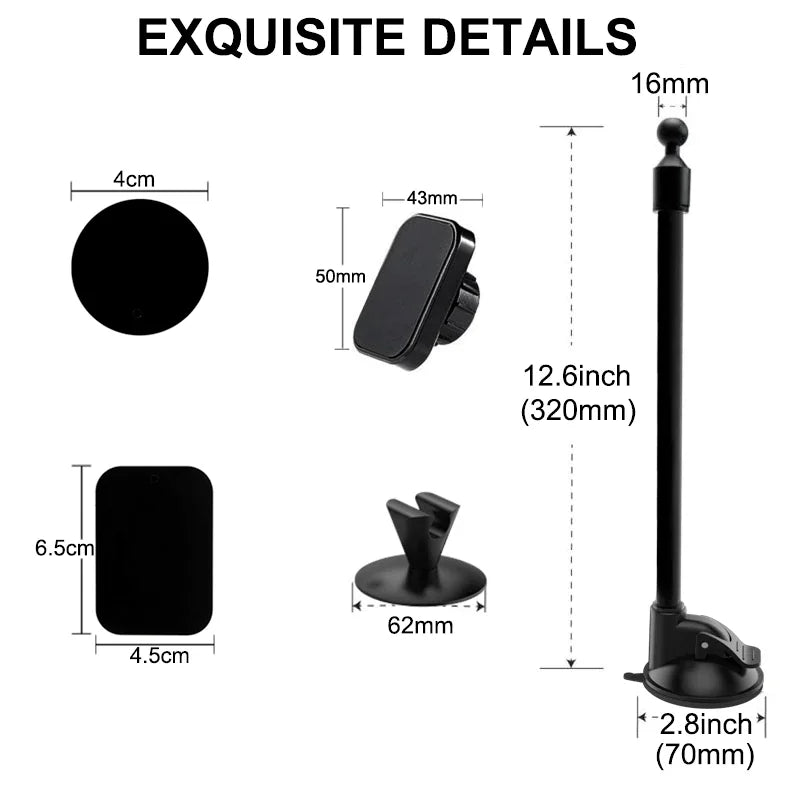 Support de téléphone magnétique universel pour voiture, bras long, pare-brise, tableau Prada, support de voiture magnétique, support S6 pour téléphone portable, support pour iPhone support portable pour voiture
