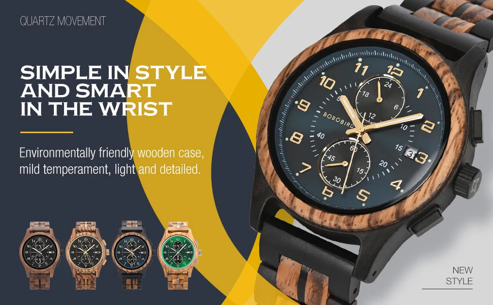 BOBO BIRD montre montre-bracelet en bois homme fabriqué à la main Vintage nouvelle montre à Quartz en bois avec montre en bois naturel élégante Unique personnalisé