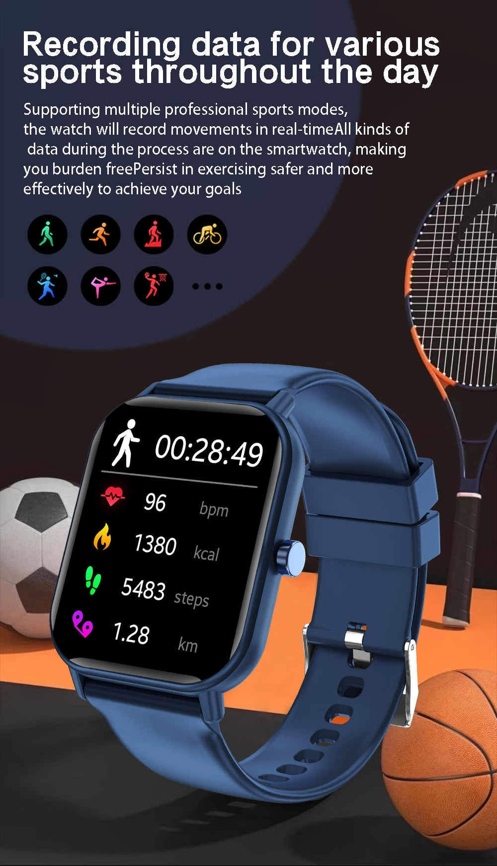 Montre de Sport pour enfants, écran HD, montre intelligente avec bracelet en Silicone, montre-bracelet électronique étanche, cadeau pour garçons et filles