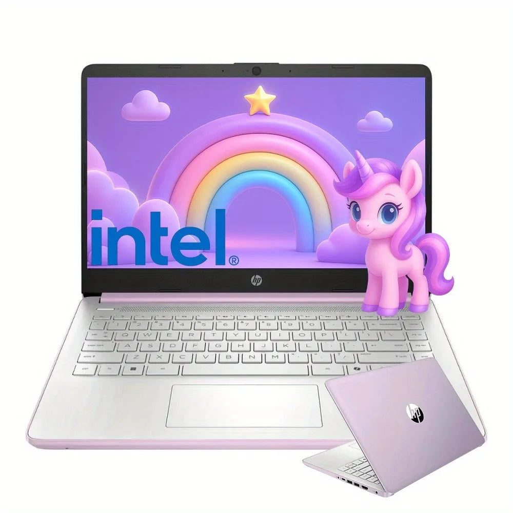 Ordinateur portable professionnel HP HD 14", processeur Intel N150, jusqu'à 16 Go de RAM, 128 Go UFS, graphiques Intel, Wi-Fi 6, Windows 11 S, miel lavande