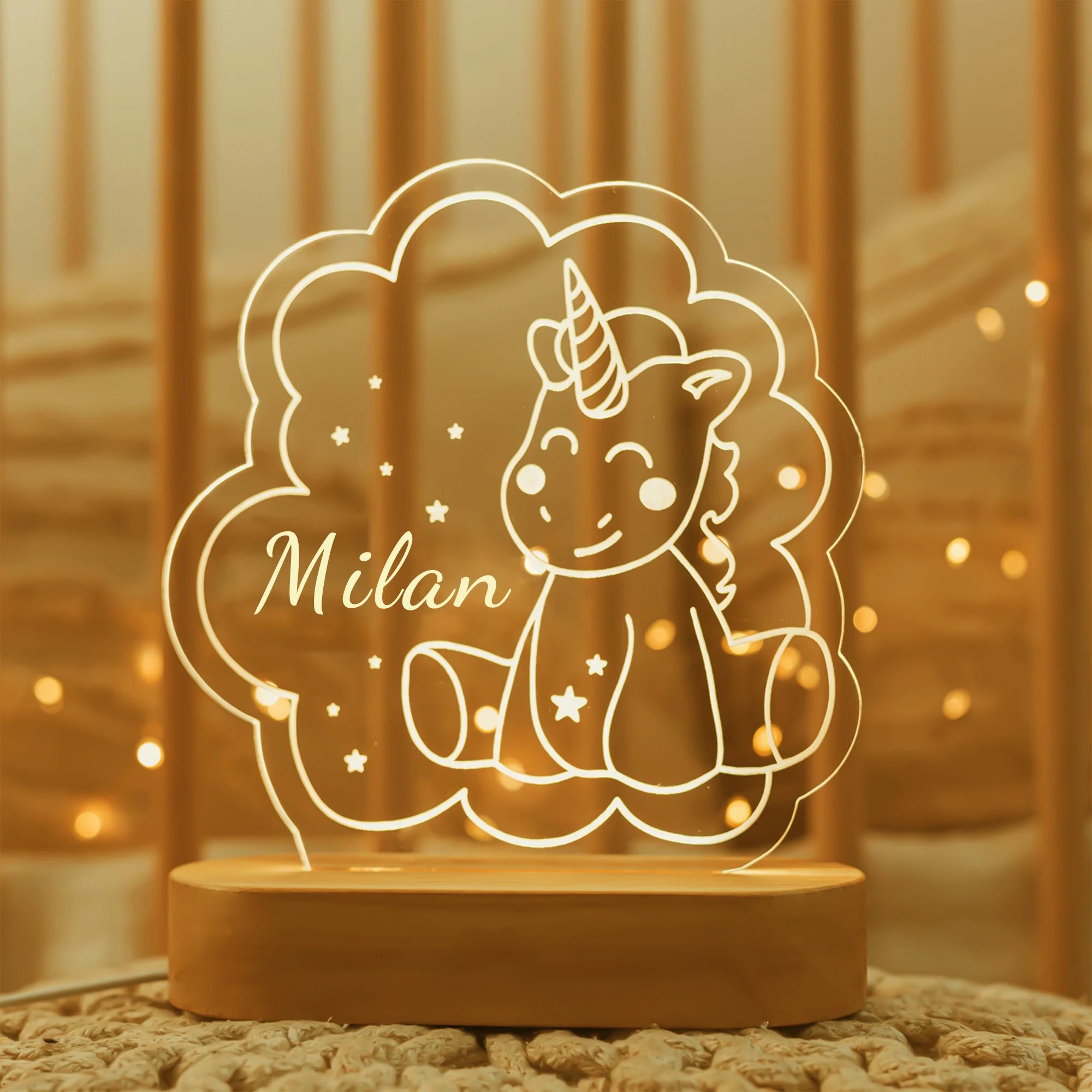 Bébé enfants USB veilleuse personnalisé enfants nom lampe personnalisé pépinière nouveau-né chambre décoration de la maison anniversaire Souvenir cadeau