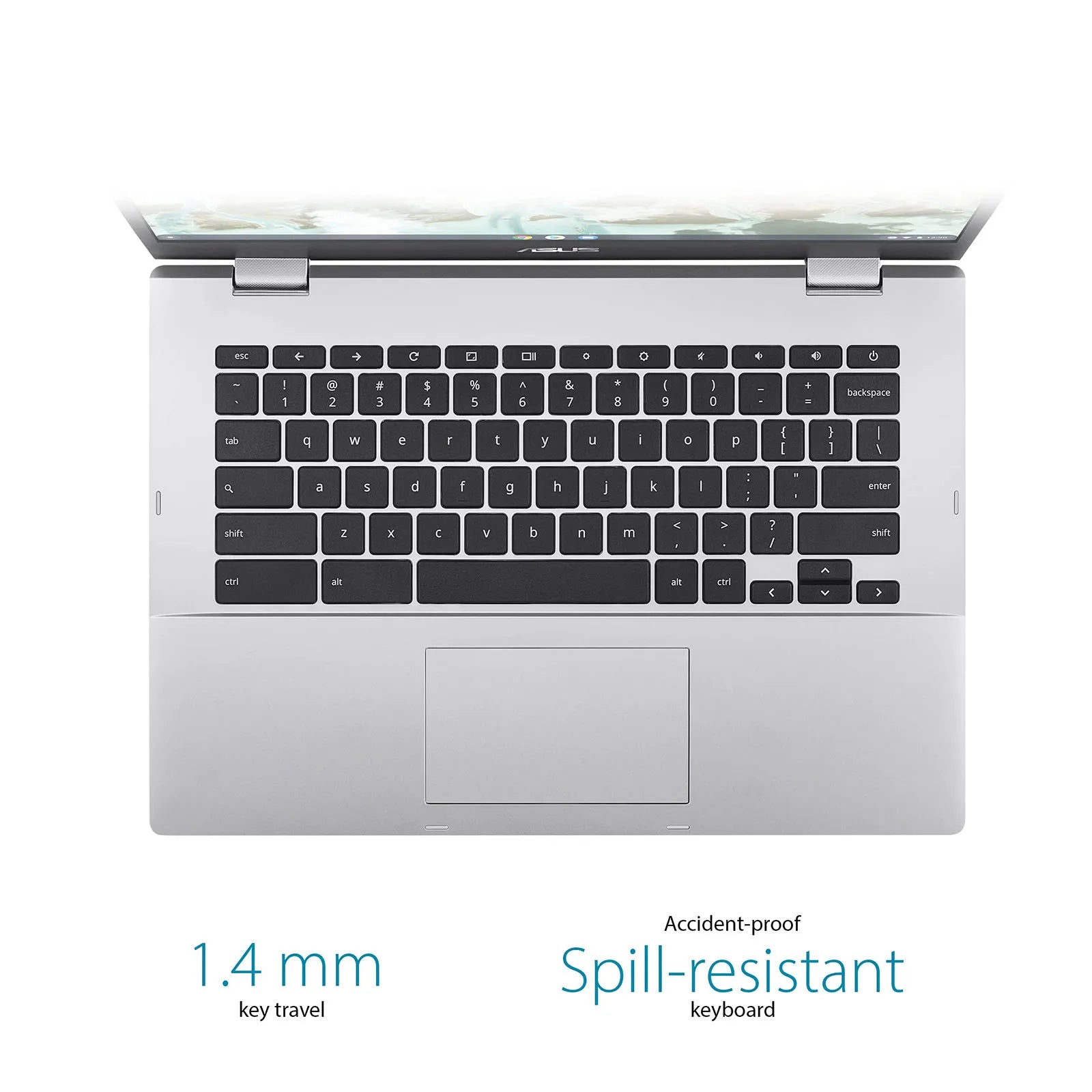 Ordinateur portable ASUS Chromebook CX1400 FHD 14", Intel Celeron N4500, 4 Go de RAM, jusqu'à 320 Go de stockage (64 Go eMMC + 256 Go Micro SD), Chrome OS