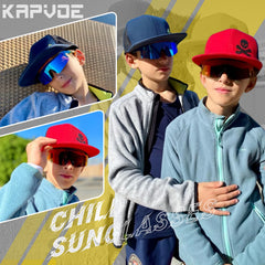 Kapvoe lunettes de soleil photochromiques pour enfants Protection UV400 lunettes de cyclisme de Sport enfants garçons filles lunettes de vélo de mode lunettes de vélo