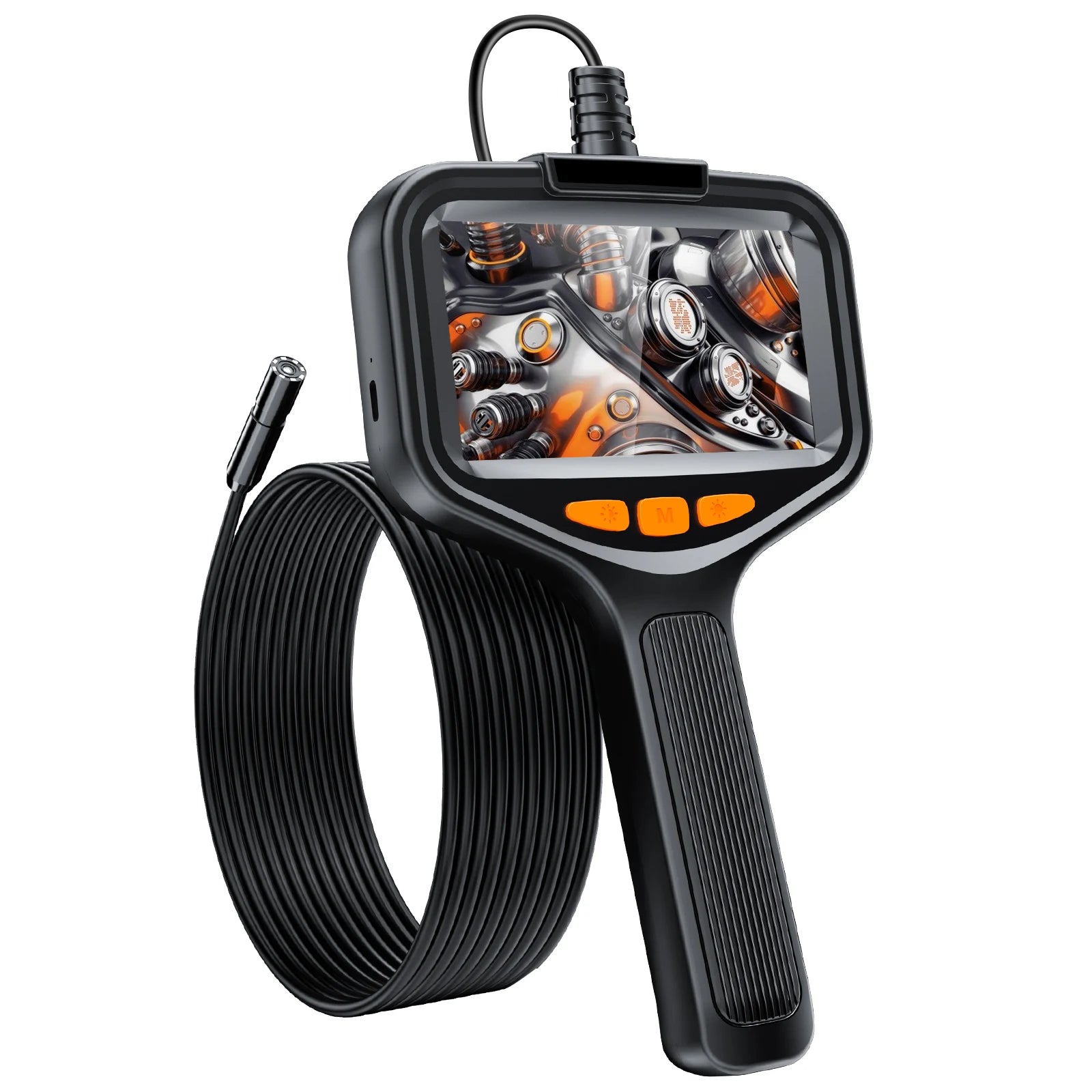 Caméra Numérique HD Étanche pour Inspection d'Égout avec 8 Lumières LED, Boroscope de Déterminer, Écran LCD, IP67, 4.3 P, 1080