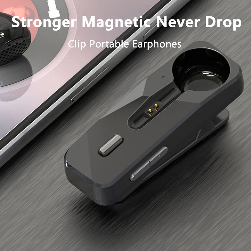 Bluetooth 5.1 casque sans fil écouteur d'affaires avec micro HD appel mains libres rappel de vibrations crochet d'oreille sport conduite casque