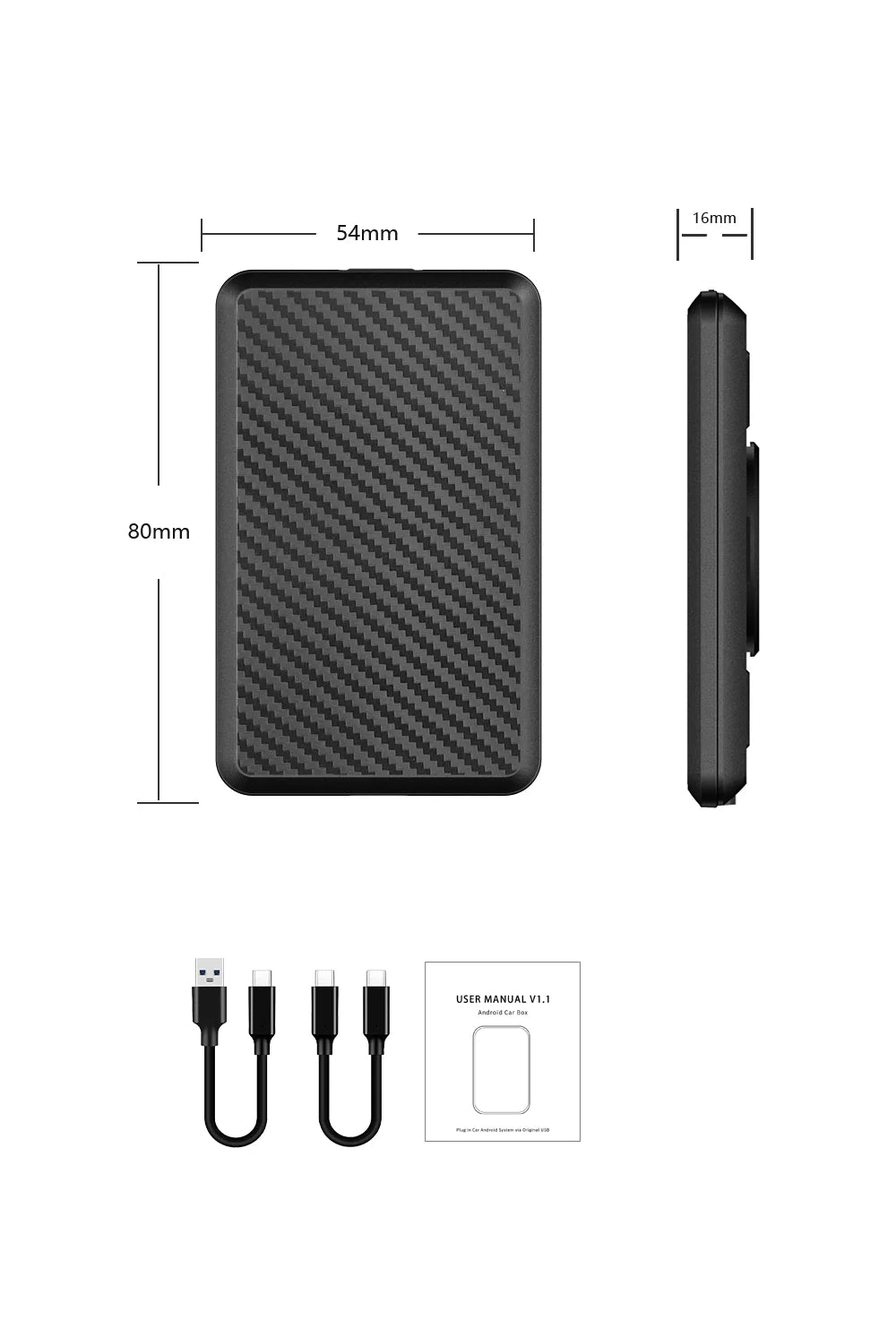 2025 New Android 14 CarPlay Ai Box 4G + 64G Wired to Wireless 3-in-1 Smart Dongle Plug and Play for YouTube Nexflit Wifi Mini Box