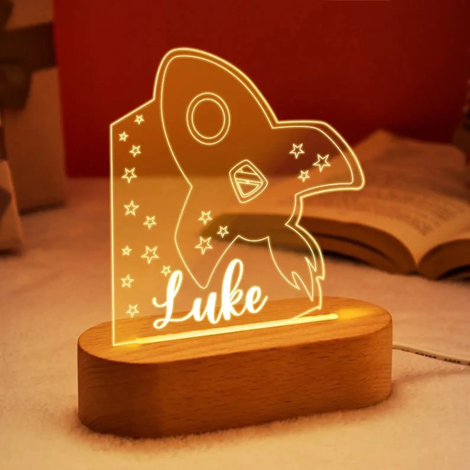 Bébé enfants USB veilleuse personnalisé enfants nom lampe personnalisé pépinière nouveau-né chambre décoration de la maison anniversaire Souvenir cadeau
