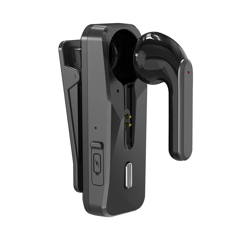Bluetooth 5.1 casque sans fil écouteur d'affaires avec micro HD appel mains libres rappel de vibrations crochet d'oreille sport conduite casque